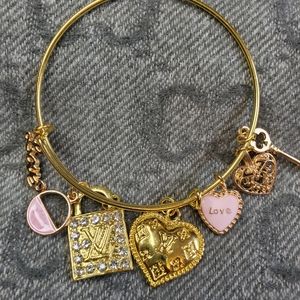 Charm Gemstone bangle bracelet